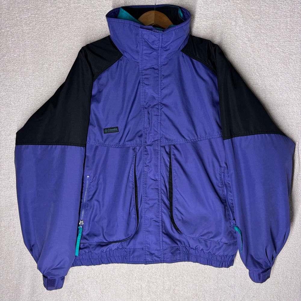 Vintage 90s Columbia Powder Keg 3-in-1 Ski Jacket Men's XL Purple Teal Black